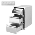  Outdoor Stainless Steel Drawer, Rustproof Weatherproof Storage with Soft-Close Slides for BBQ Grill Kitchen